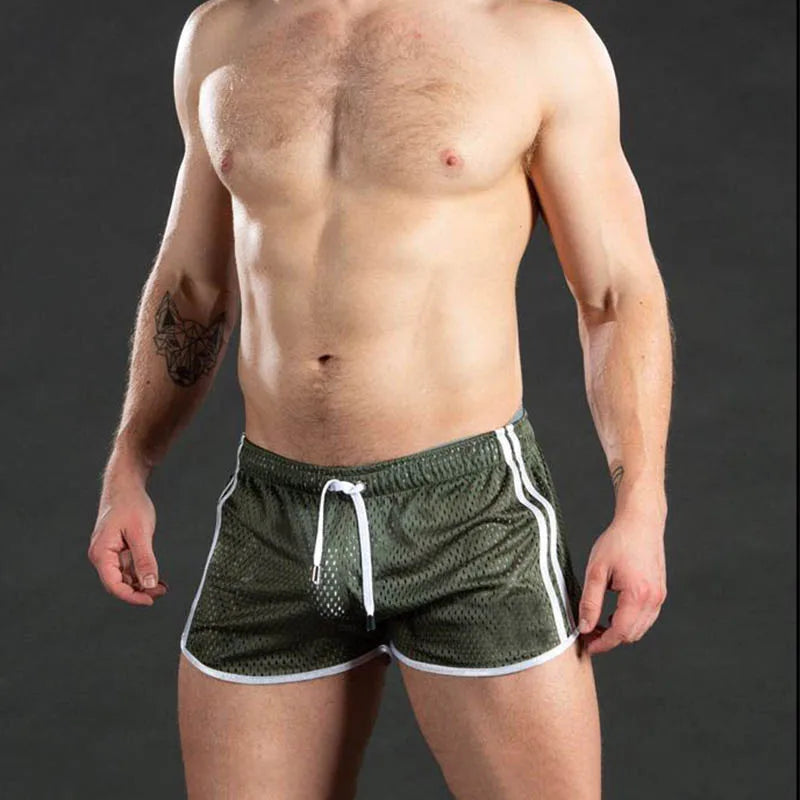 GITF New Gym Mens Sport Running Shorts Quick Dry grid Workout Short Pants GYM Wear Men Soccer Tennis Training Beach Swim Shorts