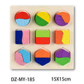 Wooden Geometric Shapes Montessori Puzzle Sorting Math Bricks Preschool Learning Educational Game Baby Toddler Toys for Children