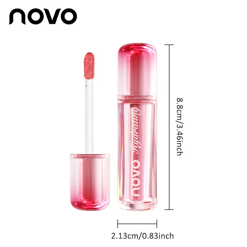 Watery Glassy Lip Gloss & Glaze, Mirror Shine Lipstick, Hydrating Gloss, Long-Lasting, Non-Stick Cup, Moisturizing