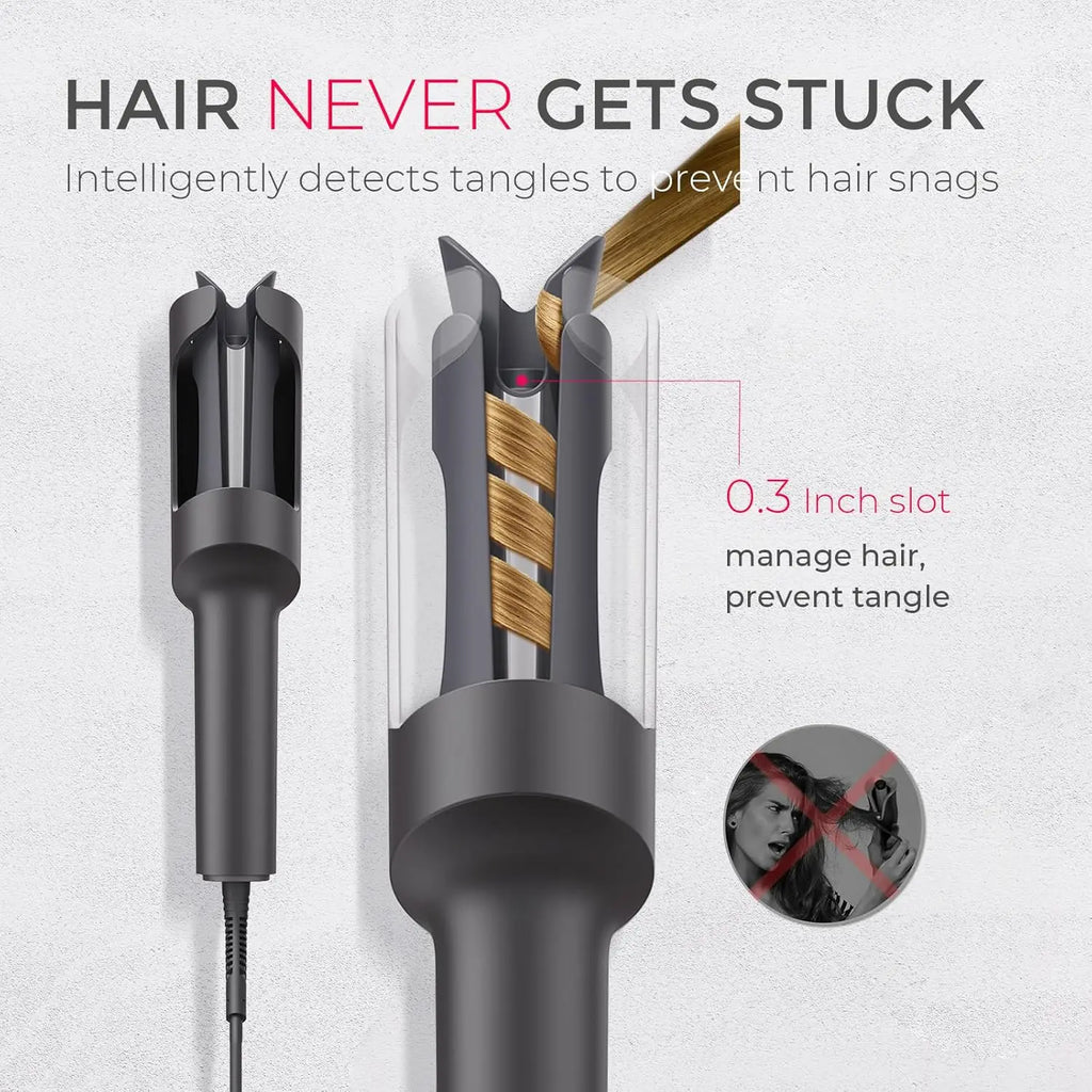 Automatic Rotating Curling Iron for Waves,Portable Hair Curler,500 Million Ionic,Dual Voltage&Lightweight Travel Design,1 Inch
