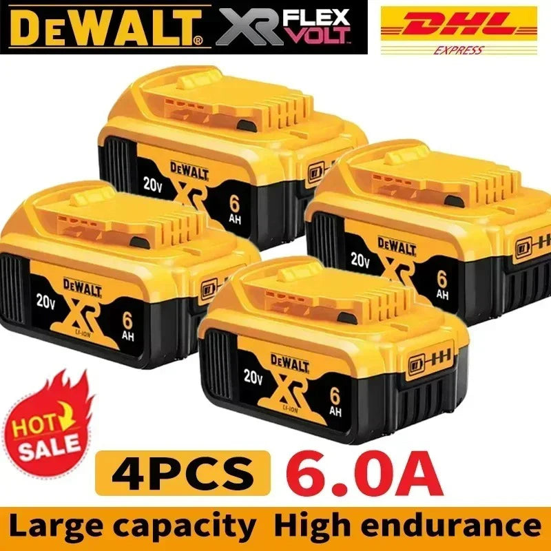 100% Genuine Dewalt 20V Battery,5AH 6AH Rechargeable Lithium Ion Battery, Dewalt DCB200 Power Tool Replacement Battery