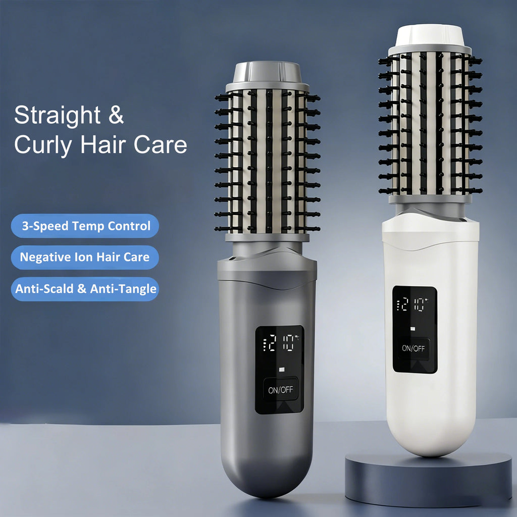 Electric Hair Styling Tool Multifunctional Cordless Hair Straightener Brush Portable Hair Curler Intelligent For Business Trip
