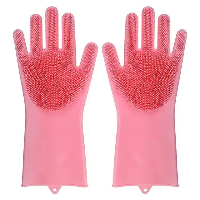 Magic Silicone Rubber Dishwashing Cleaning Gloves Household Scrubber Efficient Kitchen Cleaning Tools for Easy Cleaning