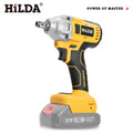HILDA 1/2" Cordless Impact Wrench Brushless Electric Wrench LED Light Power Tool for Scaffolding Tire Repair for Makita Battery