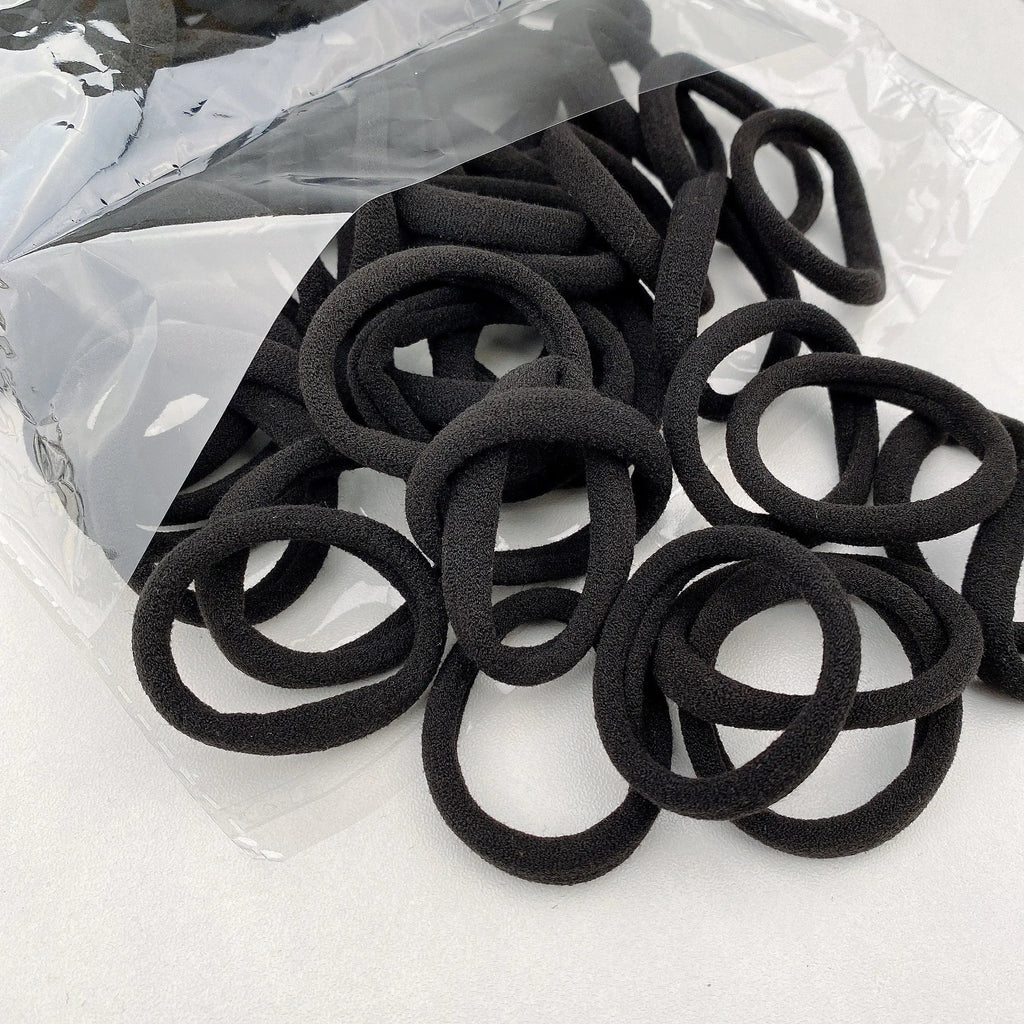 50/100pcs Boho Seamless Elastic Hair Ties-Thick Comfortable & Durable Ponytail Holders for Women - Solid Color Hair Accessories