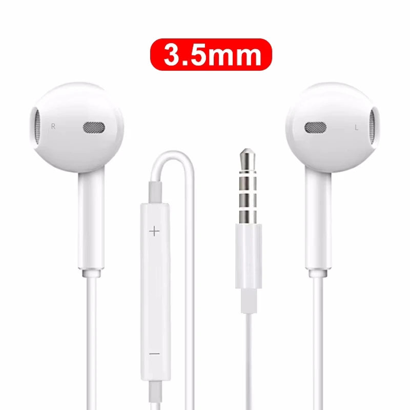 Original TypeC 3.5mm Headphones For Wired in-ear Earphones Xiaomi Mi 17 14 13 12 11 Redmi Note 10 9 8 7 Samsung Phone Earbuds