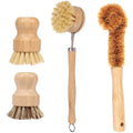 3/4/5/10Pcs Bamboo Dish Scrub Brushes Replaceable Dish Brush Kitchen Cleaning Scrubbers Household Cleaning Brush Wooden Tool