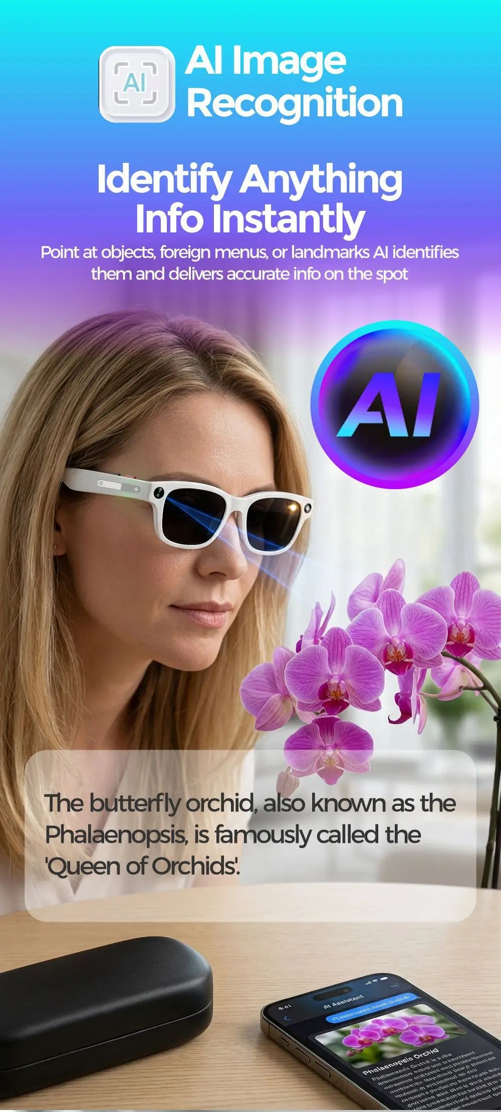 2026 AI Smart Glasses AI Translation 8MP HD Camera 4K Shooting Image Conversation Recording Listening To Music Smart Glasses