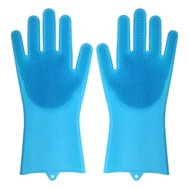 Magic Silicone Rubber Dishwashing Cleaning Gloves Household Scrubber Efficient Kitchen Cleaning Tools for Easy Cleaning