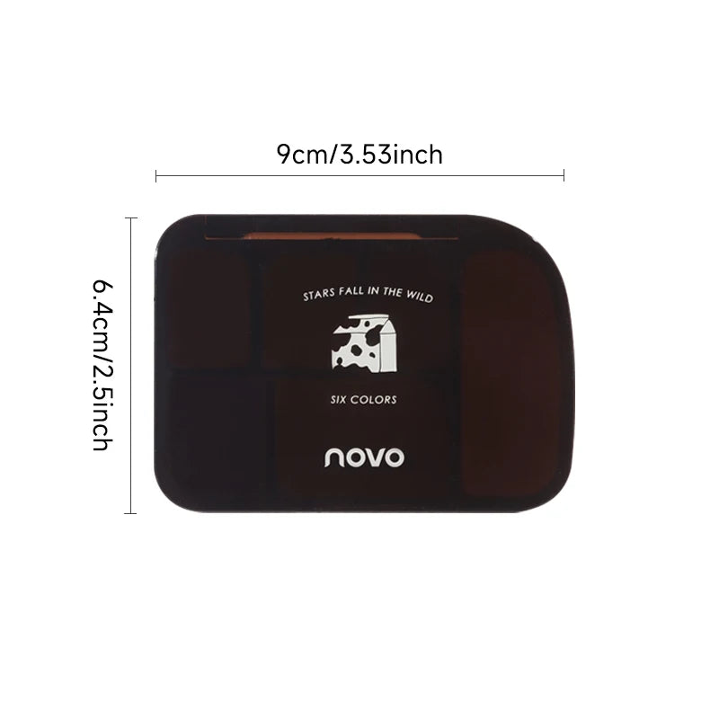 6-Color Earth Tone Eyeshadow Palette With Shimmer& Matte Finishes, Waterproof , Sweat-Resistant, Long-Wearing , Smudge-Proof