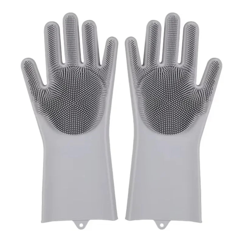 Magic Silicone Rubber Dishwashing Cleaning Gloves Household Scrubber Efficient Kitchen Cleaning Tools for Easy Cleaning