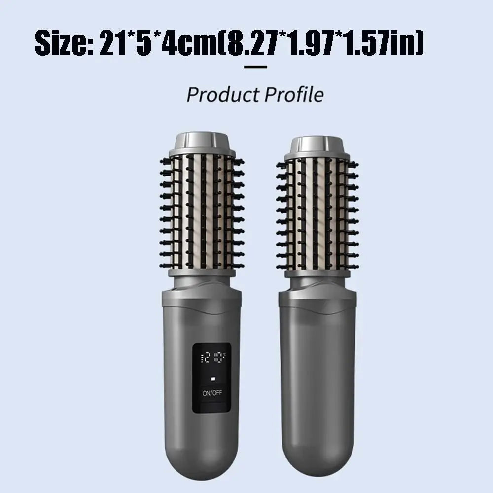 Hot Cordless Ionic Hair Straightener Brush Portable USB Rechargeable Straightener Curler 2 in 1 Anti Damage Hot Comb Hair Care