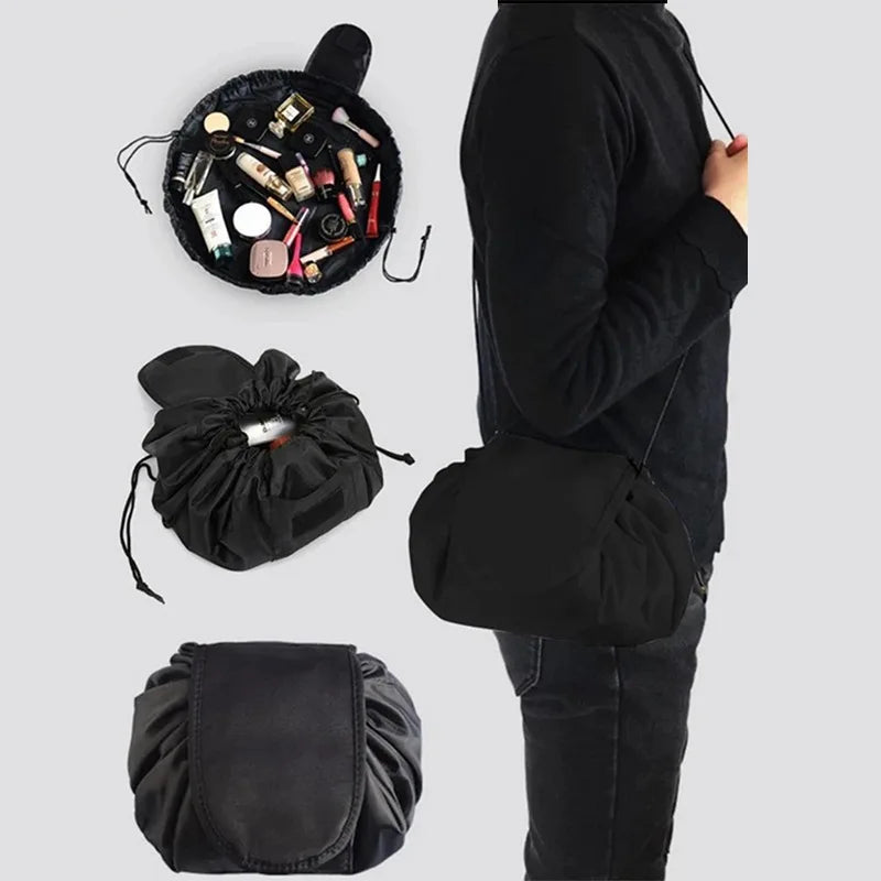 Homefish Women Drawstring Cosmetic Bag Travel Storage Makeup Bag Organizer Female Pouch Portable Waterproof Toiletry Beauty Case
