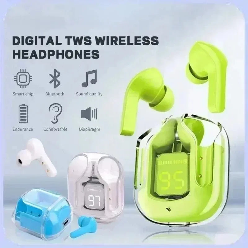 Original T2 Bluetooth Headphones TWS Transparent Wireless Bluetooth Headset HIFI Sound Quality Bluetooth 5.3 For Xiaomi Earbuds