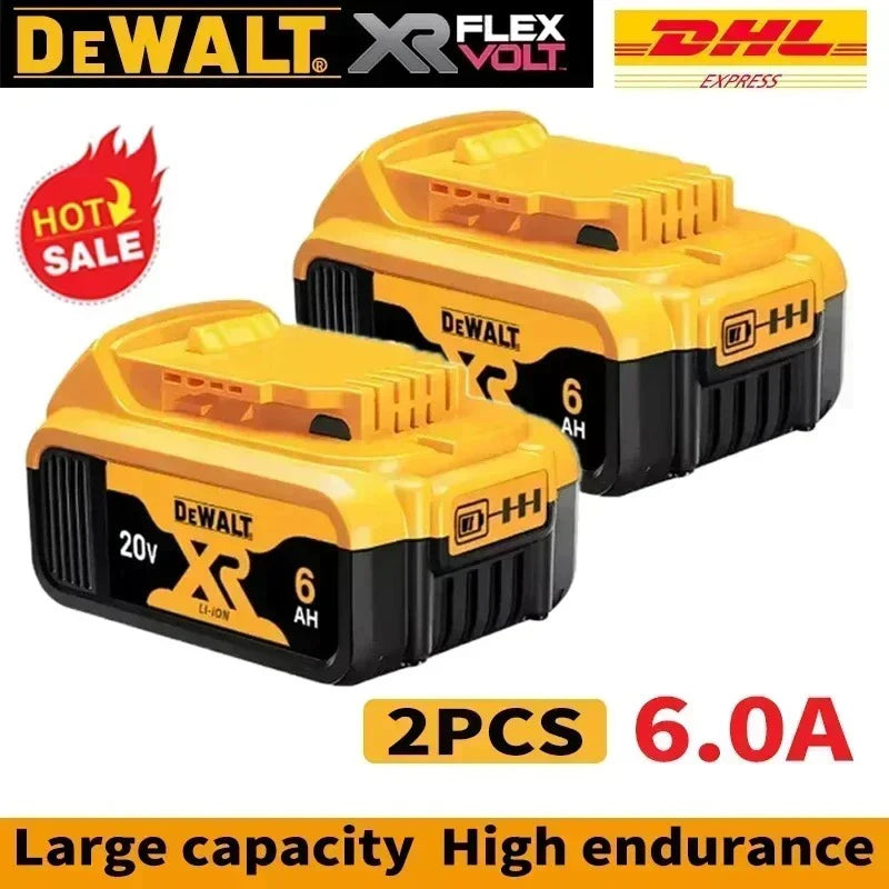 100% Genuine Dewalt 20V Battery,5AH 6AH Rechargeable Lithium Ion Battery, Dewalt DCB200 Power Tool Replacement Battery
