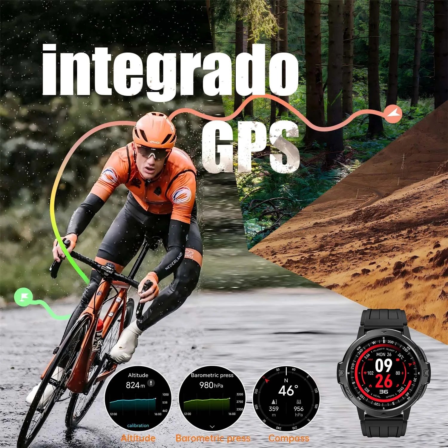 NEW 2025 GPS Smart Watch 1.46" AMOLED Screen Compass Barometric Altimeter 580mAh Battery 5ATM Outdoor sports Smartwatchs For Men