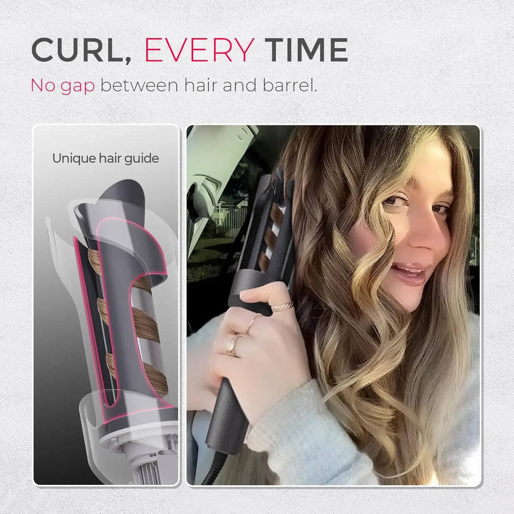 Automatic Rotating Curling Iron for Waves,Portable Hair Curler,500 Million Ionic,Dual Voltage&Lightweight Travel Design,1 Inch