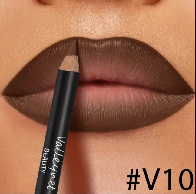 4pcs Dark Brown Lip Kit - Lip Liner + Lip Glaze, Waterproof & Long-Lasting Matte Effect,Versatile for Casual & Formal Occasions,