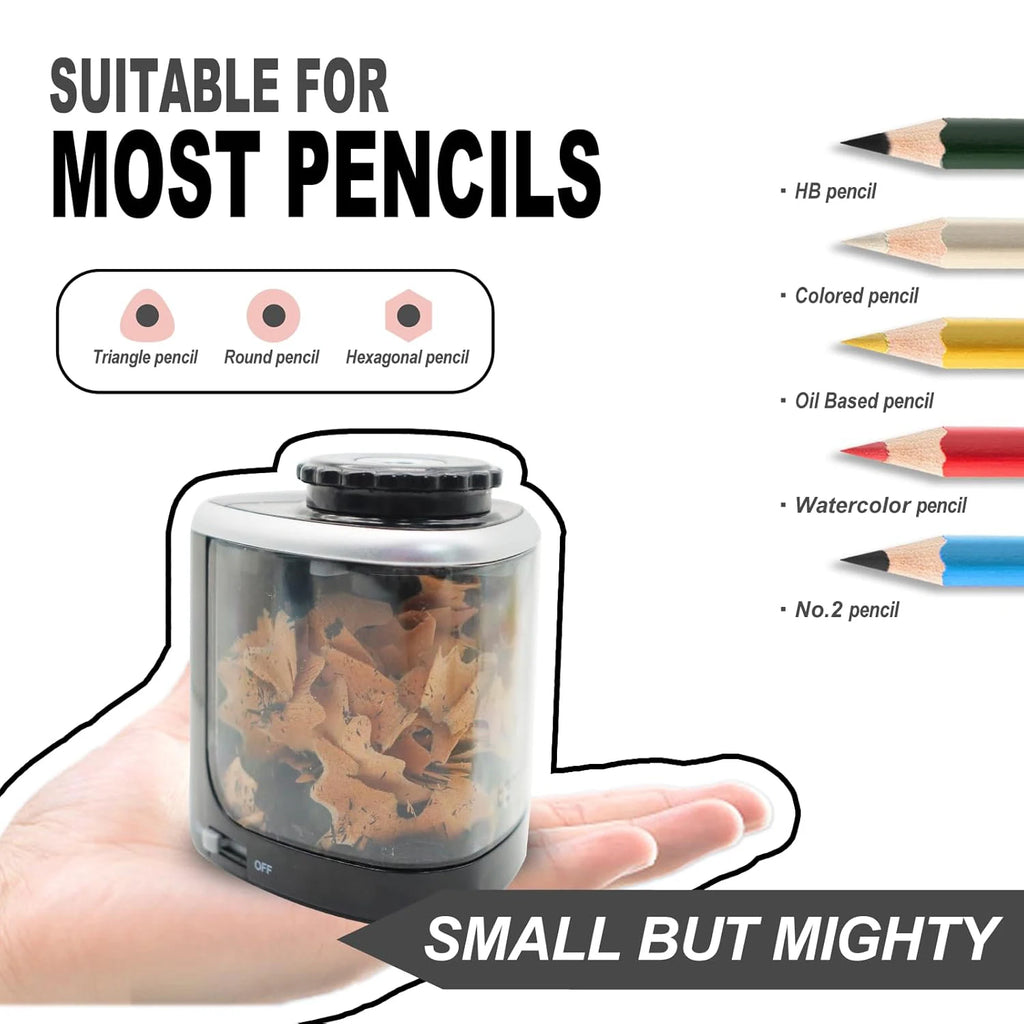 TENWIN Electric Sharpener Desktop Automatic Portable Pencil Sharpener Suitable To Pencils 6-8mm for Students School Stationery