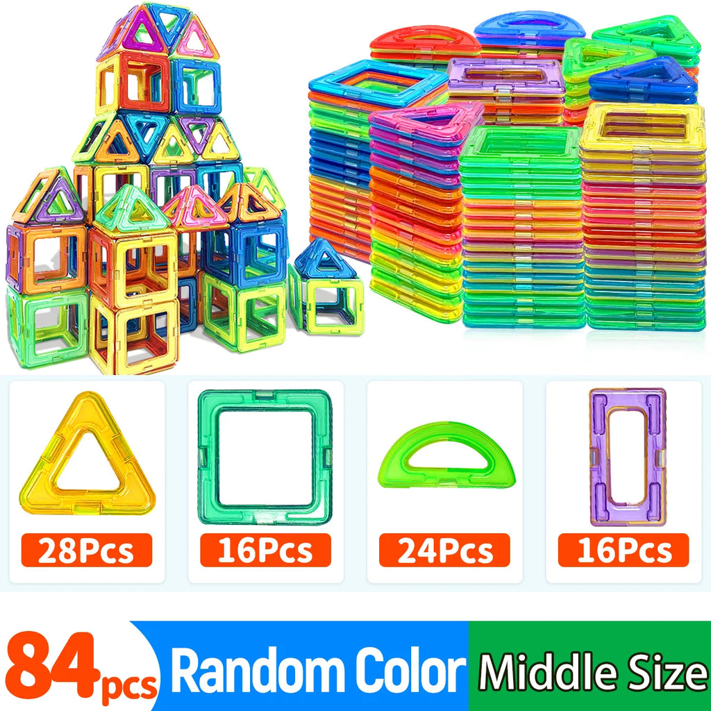 Medium Size Magnetic Block Building Toy Set，Creative Construction STEM Toy,Back-to-School Season, Birthday Gift