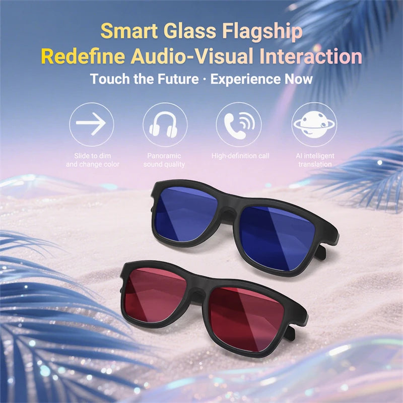 Creatively Smart Sunglasses Electronic Switching Color Change Dimming AI Translation Music Audio BT Calling Intelligente Glasses