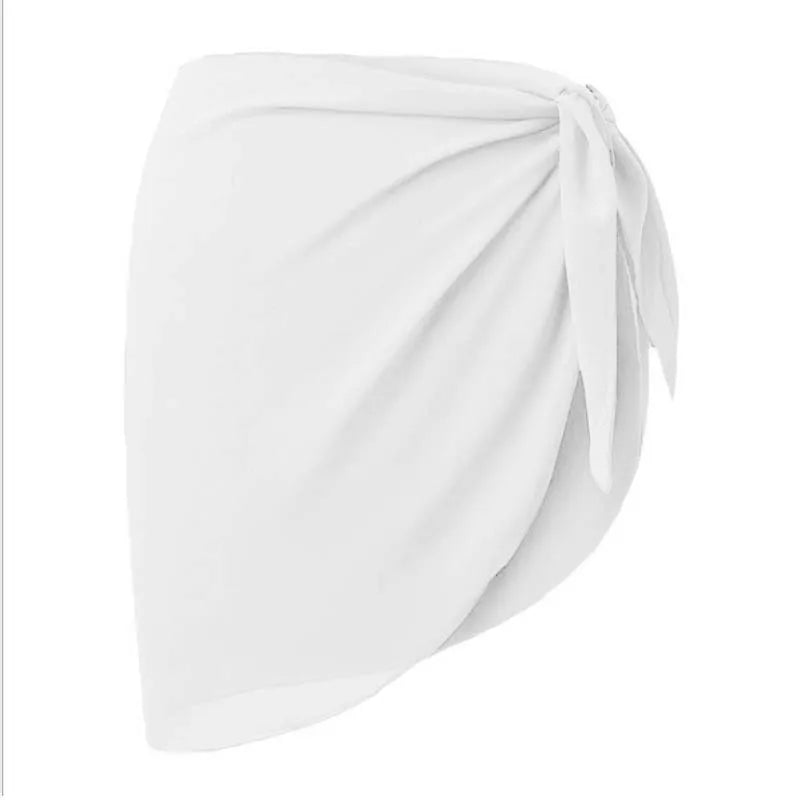 Women Short Sarongs Swimsuit Coverups Beach Bikini Wrap Sheer Short Skirt Chiffon Scarf Cover Ups for Swimwear