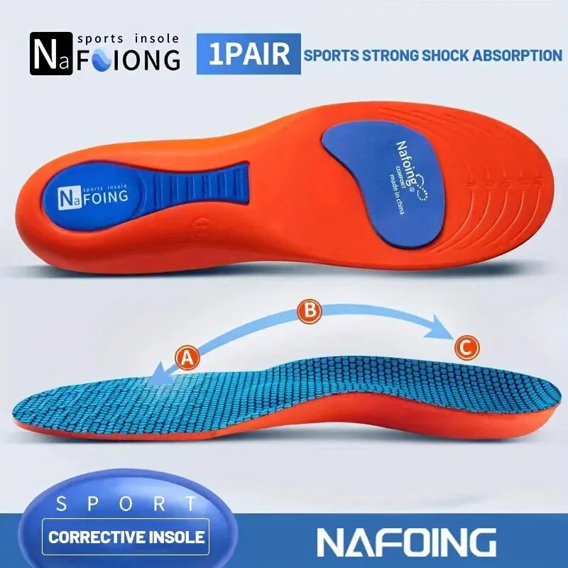 Orthopedic Sports Elasticity Insoles For Shoes Sole Unisex Technology Shock Absorption Breathable Running Insoles