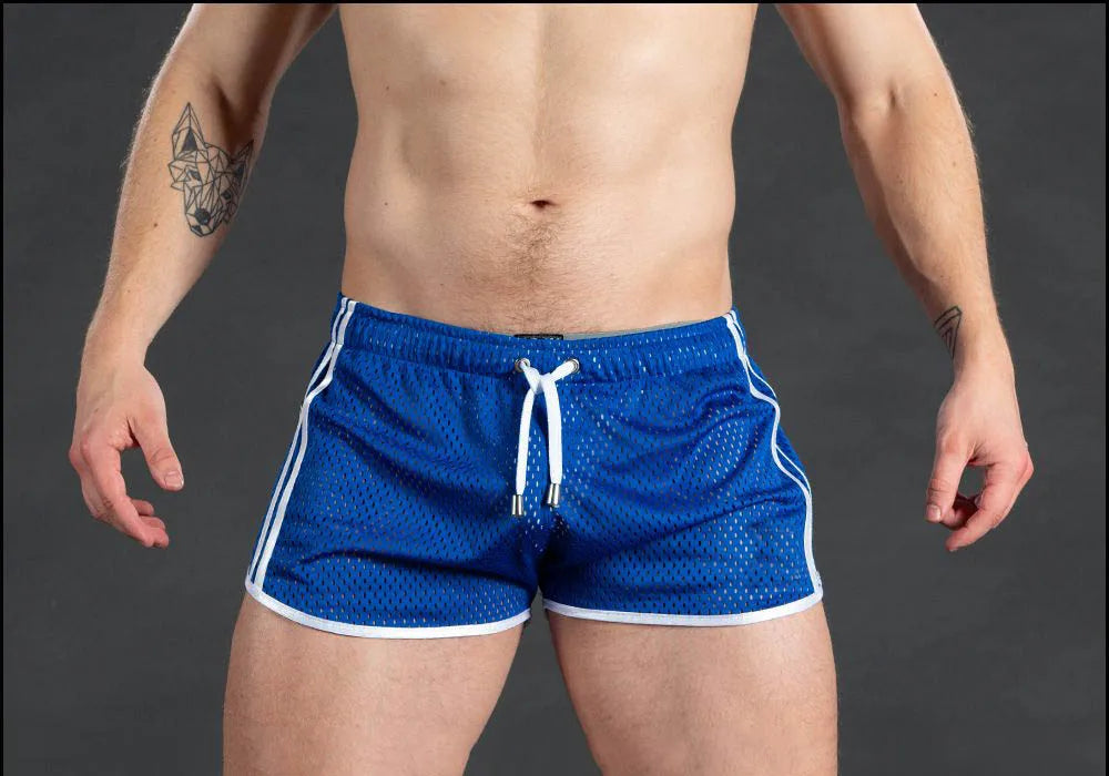 GITF New Gym Mens Sport Running Shorts Quick Dry grid Workout Short Pants GYM Wear Men Soccer Tennis Training Beach Swim Shorts