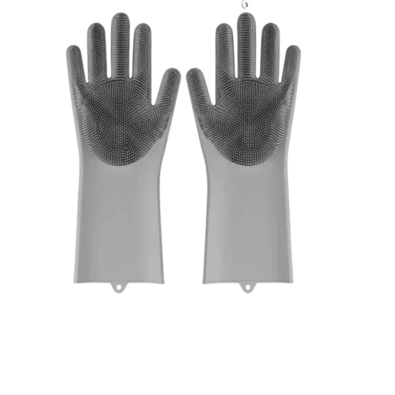 Magic Silicone Rubber Dishwashing Cleaning Gloves Household Scrubber Efficient Kitchen Cleaning Tools for Easy Cleaning