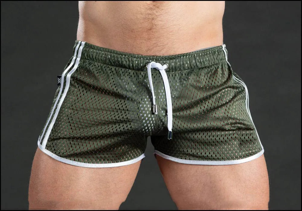 GITF New Gym Mens Sport Running Shorts Quick Dry grid Workout Short Pants GYM Wear Men Soccer Tennis Training Beach Swim Shorts
