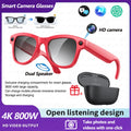 2026 4K HD AI Smart Glasses 32GB Storage 800MP Camera WiFi Transfer BT Call Chat GPT Voice Assistant with 3600mAh Charging Case
