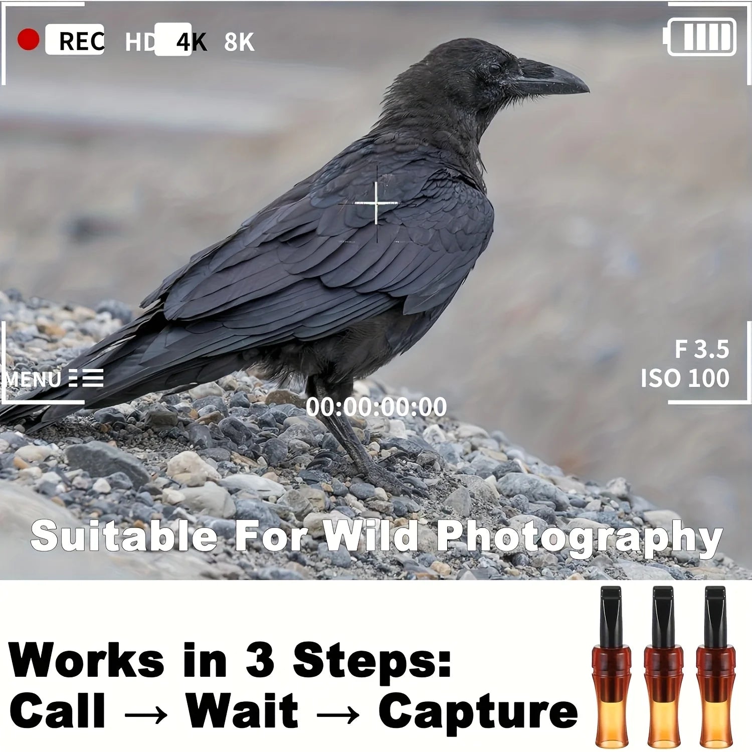 Crow Call Bird Decoy, Outdoor Crow Attractor & Bird Call Simulator for Hunting Use