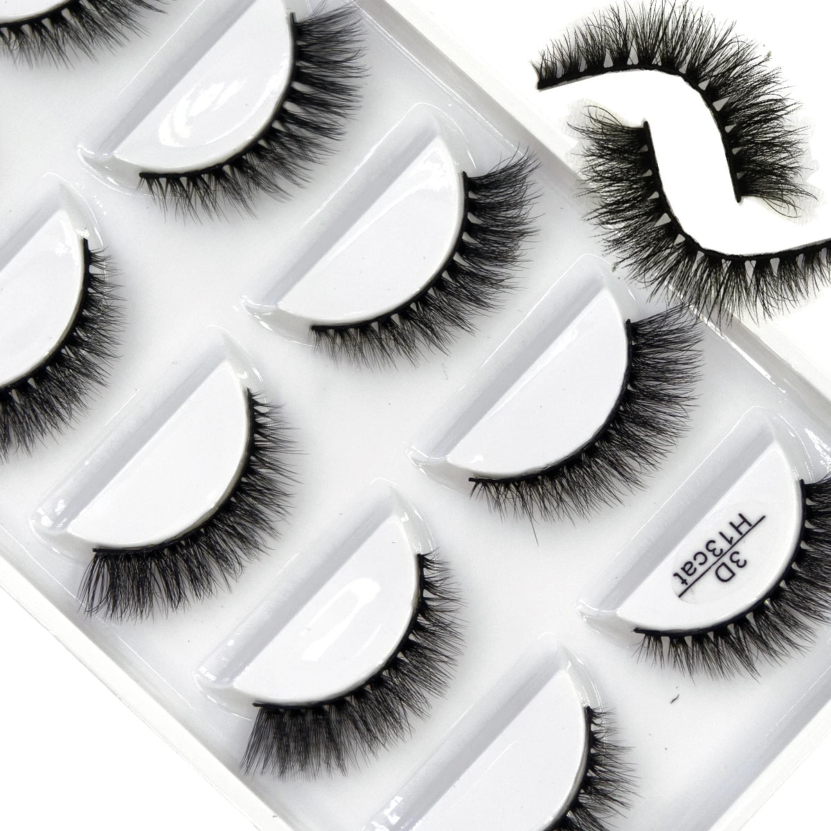 New 5 pairs of natural 3D mink false eyelashes makeup short false eyelashes f makeup beauty tools wholesale  H13mini