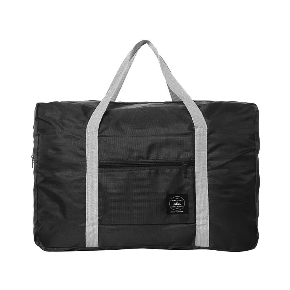 Solid Color Waterproof Folding Travel Bag Lightweight Large Capacity Luggage Bag
