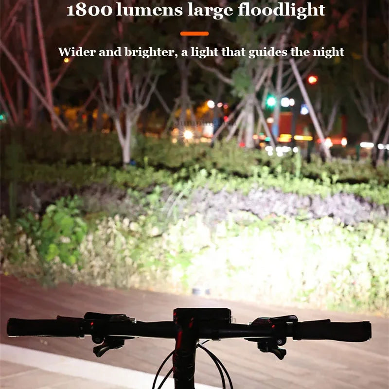 1800LM 3 Led MTB Bicycle Lights 2000MAH Rechargeable Bike Light Flashlight Outdoor Cycling Bike Accessories for Electric Scooter