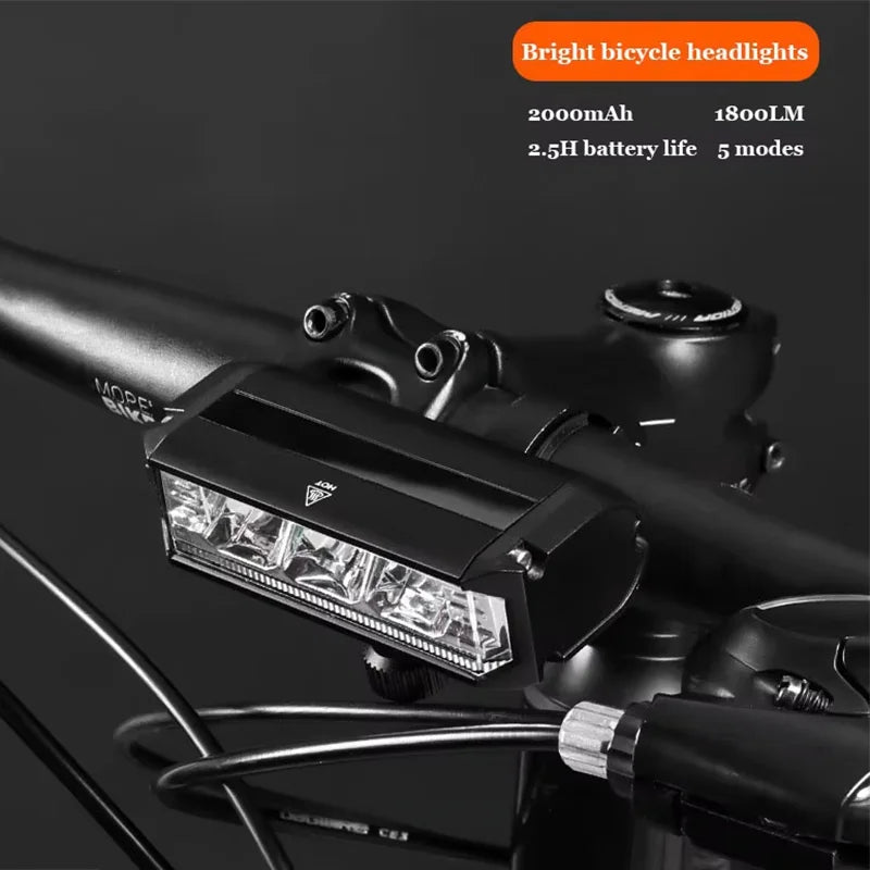 1800LM 3 Led MTB Bicycle Lights 2000MAH Rechargeable Bike Light Flashlight Outdoor Cycling Bike Accessories for Electric Scooter