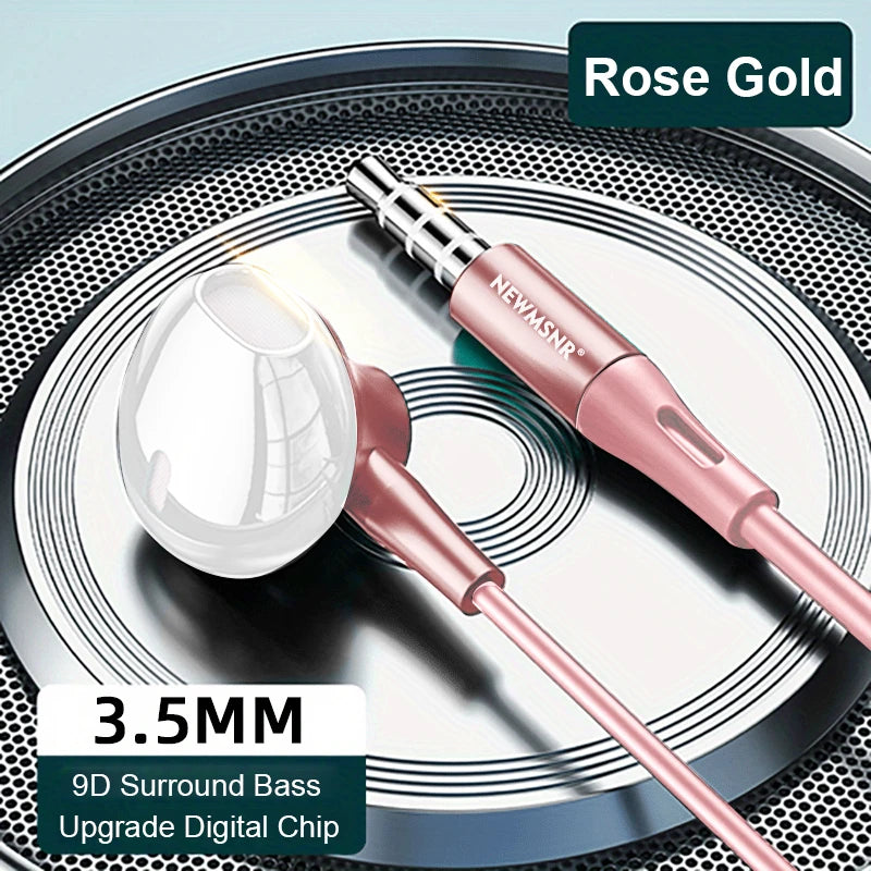 Type C&3.5mm Headphones HiFi Bass Stereo Volume Control Headset In HD Mic Wired Earbuds For iPhone15-17/Samsung Series Earphones