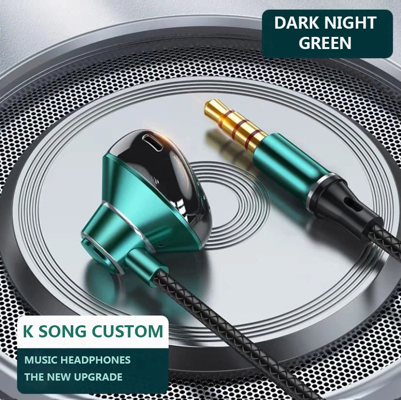 Type C&3.5mm Headphones HiFi Bass Stereo Volume Control Headset In HD Mic Wired Earbuds For iPhone15-17/Samsung Series Earphones