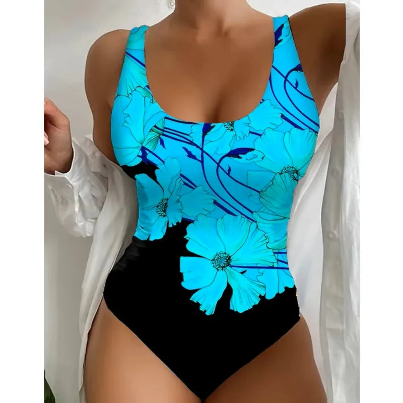 Summer Print Sexy One Piece Swimsuits Closed Women Swimwear Push Up Swimming Wear Body Bathing Suits Beachwear Pool Bather 2025