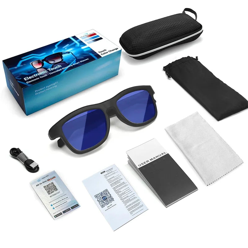 Creatively Smart Sunglasses Electronic Switching Color Change Dimming AI Translation Music Audio BT Calling Intelligente Glasses
