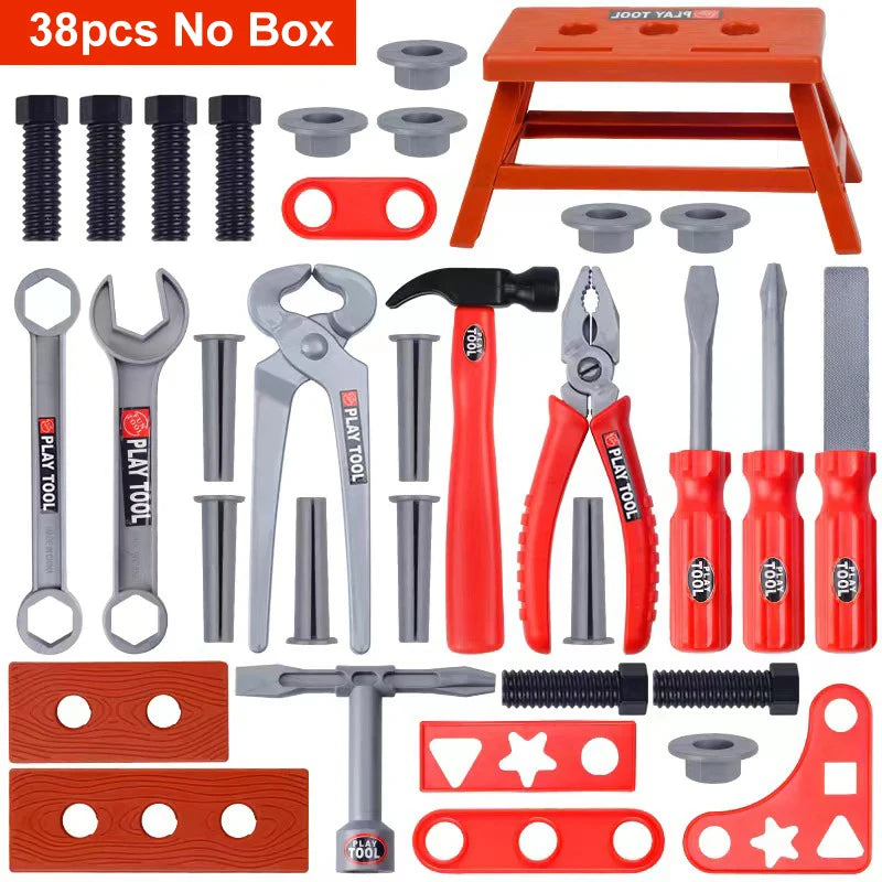 Children's Tool Set with Electric Toy Drill Kids Power Construction Toy Pretend Play Toy Tools Kit for Toddler Boys Girls Child