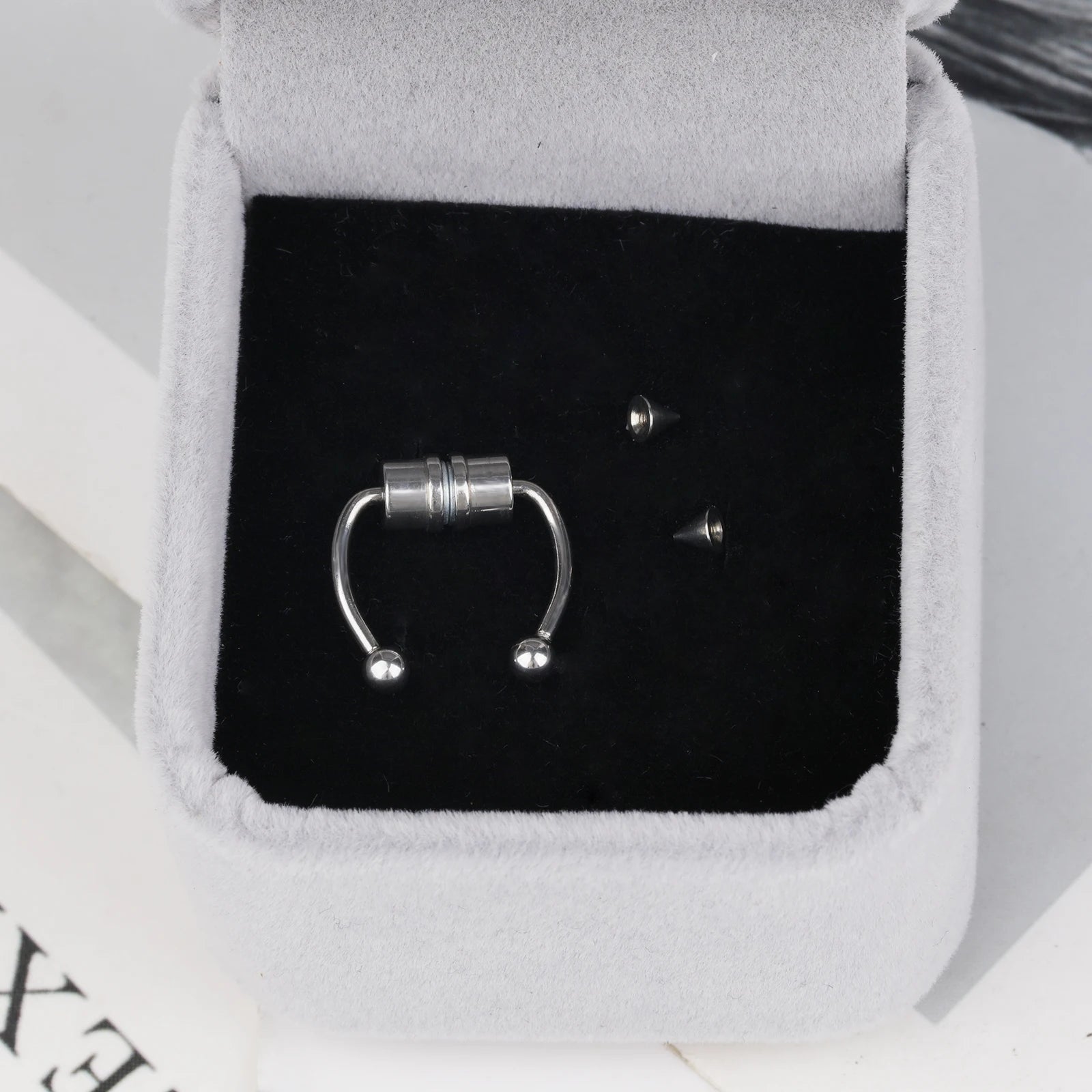Stainless Steel Magnetic Nose Ring - Fake Non-Piercing Horseshoe Hoop, Clip-on Septum Jewelry