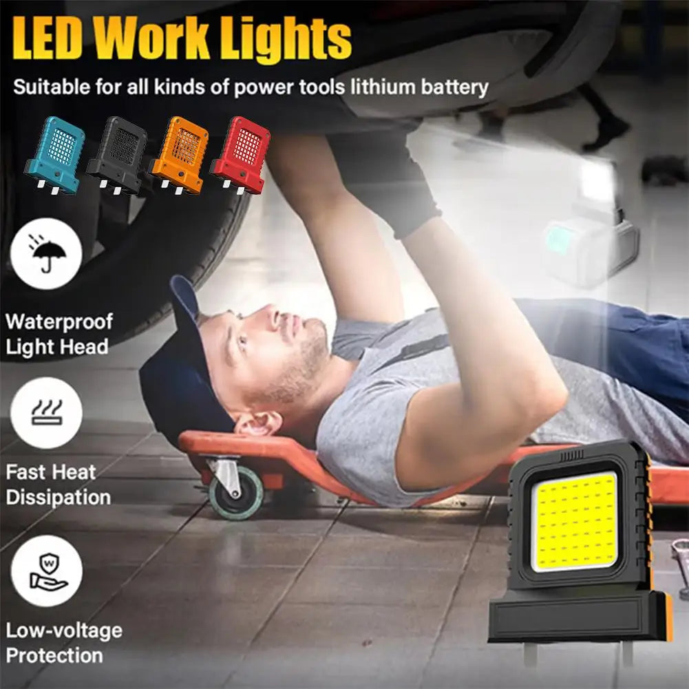 Power Tool Accessories Work Lamp, Compatible with Makita 18V DeWALT 20V Milwaukee Bosch M18 Lithium Battery Case, Portable Power