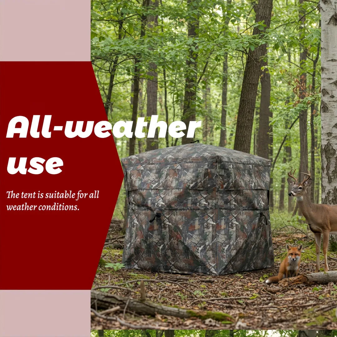 Camouflage Pop-Up Hunting Blind Easy Setup Ground Shelter Outdoor Camo Blind with Storage for Deer Turkey Duck Archery Season