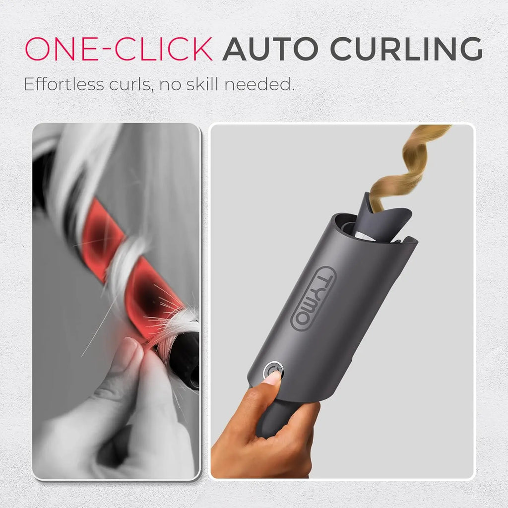 Automatic Rotating Curling Iron for Waves,Portable Hair Curler,500 Million Ionic,Dual Voltage&Lightweight Travel Design,1 Inch