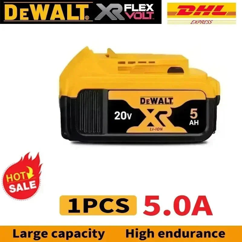 100% Genuine Dewalt 20V Battery,5AH 6AH Rechargeable Lithium Ion Battery, Dewalt DCB200 Power Tool Replacement Battery