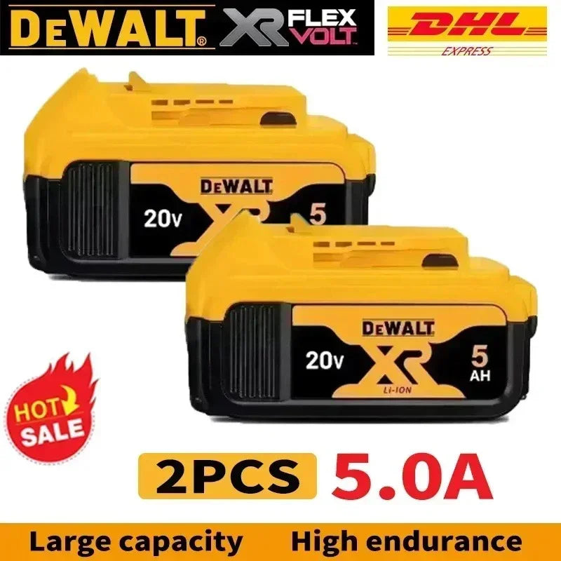 100% Genuine Dewalt 20V Battery,5AH 6AH Rechargeable Lithium Ion Battery, Dewalt DCB200 Power Tool Replacement Battery