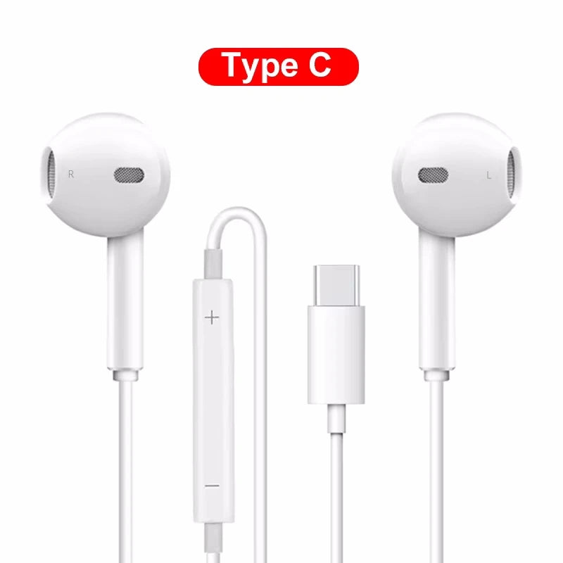 Original TypeC 3.5mm Headphones For Wired in-ear Earphones Xiaomi Mi 17 14 13 12 11 Redmi Note 10 9 8 7 Samsung Phone Earbuds