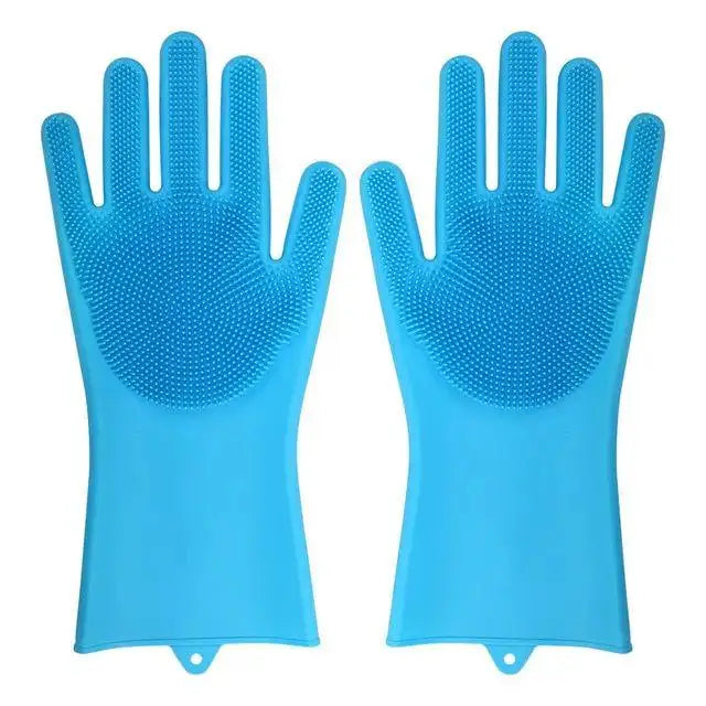 Magic Silicone Rubber Dishwashing Cleaning Gloves Household Scrubber Efficient Kitchen Cleaning Tools for Easy Cleaning