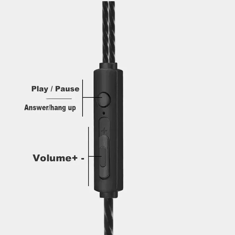 3.5mm Wired Headphones In Ear Headset Wired Earphones with Microphone Bass HiFi Stereo Earbuds Sports Music Gaming For Phones PC